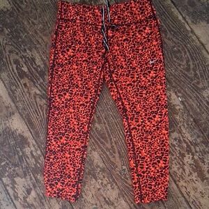 Nike Dri-FIT Red, Orange and Black Leopard Print Leggings